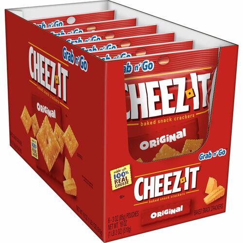 Keebler Co. Crackers, Cheez-It. Original, 3 oz., 6/BX, Orange