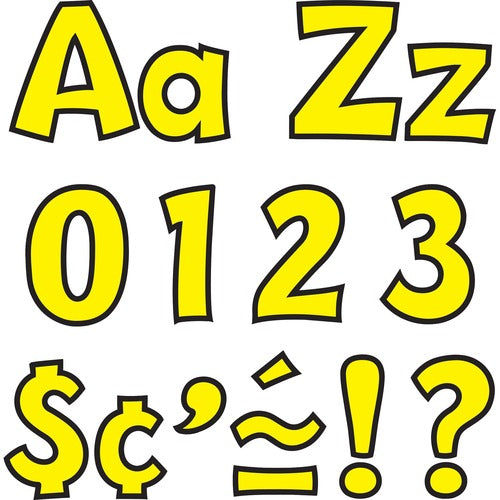 Trend Enterprises Letters, Punch Out, Playful, 4", 216 Pieces/PK, Yellow