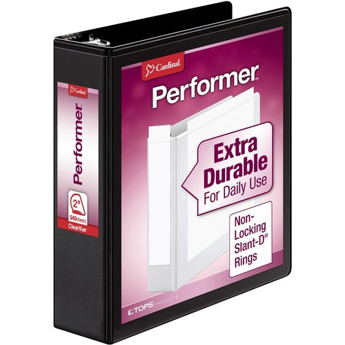 Cardinal Slant D-Ring Binders, 2" Capacity, Black