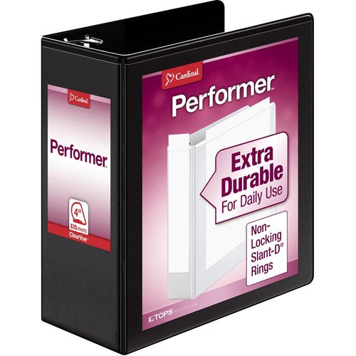 Cardinal Slant D-Ring Binders, 4" Capacity, Black