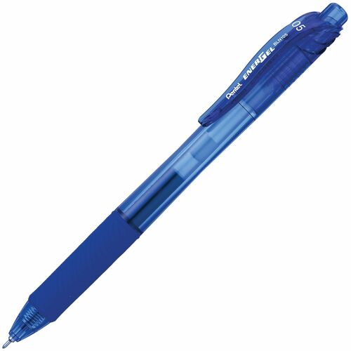 Pentel Gel Pen, Retractable, .5mm, Needle Fine Tip, Blue Ink