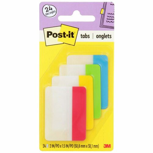 3M Durable Tabs, 2", 24/PK, Assorted