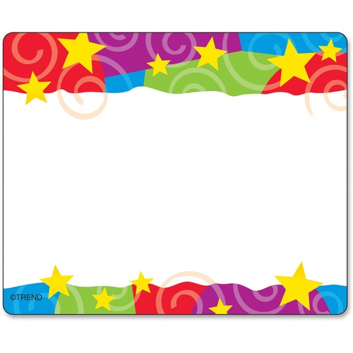 Trend Enterprises Name Tags, Stars-N-Swirls, Self Adhesive, 36/PK, Multi