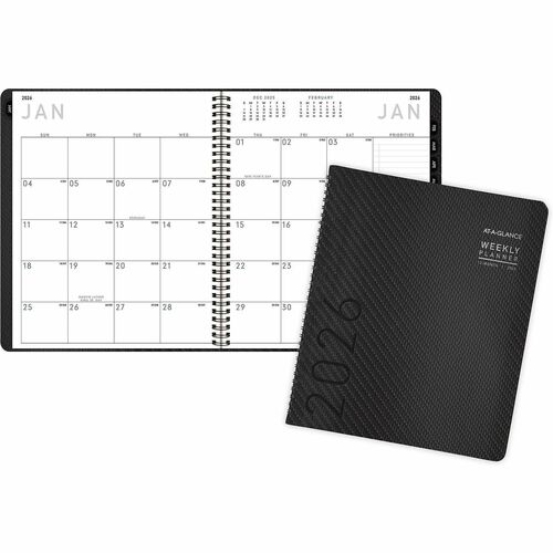 AT-A-GLANCE Desk Monthly Appt Book, Textured, 2PPM, 9"x11', Graphite