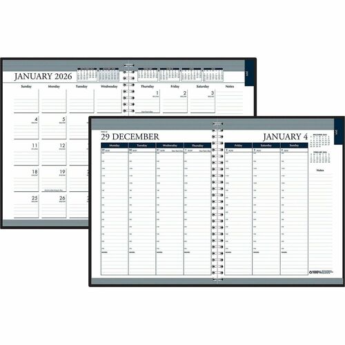 House Of Doolittle Monthly/Weekly Planner, 12Mth, Jan-Dec, 8-1/2"x11", BK/WE-HOD28302