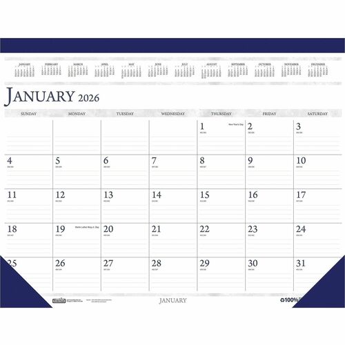 House Of Doolittle Compact Dated Desk Pad, 12Mth Jan-Dec, 18-1/2"x13", BEGY-HOD1506