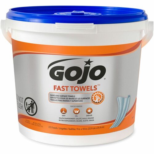 Gojo Hand Cleaning Towels, 9"x10", 225 Wipes/EA, White-GOJ629902