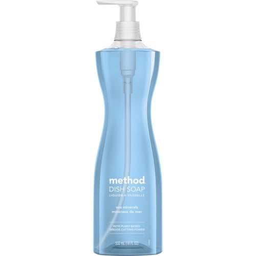 Method Products Dish Soap, Manual, Sea Minerals, 18oz Pump, Light Blue