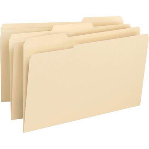 Business Source File Folder, Legal, 3/4" Exp., 14PT, 1/3", 50/BX, Manila