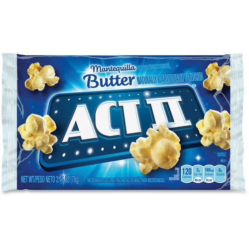 ConAgra Foods Microwave Popcorn, Act II, 2.75 oz. Pack, 36/CT, Butter