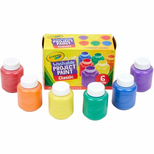 Crayola Washable Kids Paint, 2 oz., 6/ST, Assorted