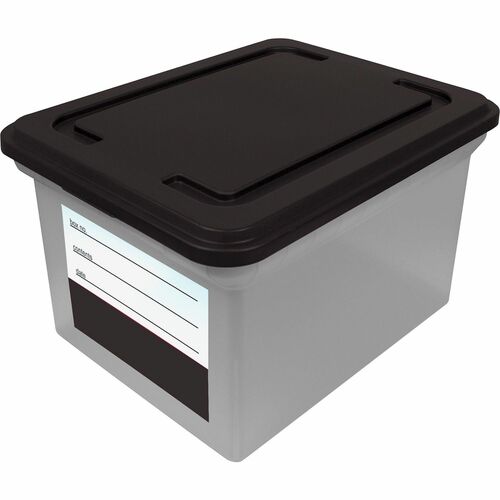 Advantus Corp. File Tote w/Contents Label, 18"x14-1/8"x10-13/16", CL/BK