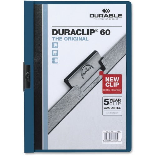 Durable Office Products Report Cover w/Clip, 60 Sheet Capacity, 11"x8-1/2", DKBlue