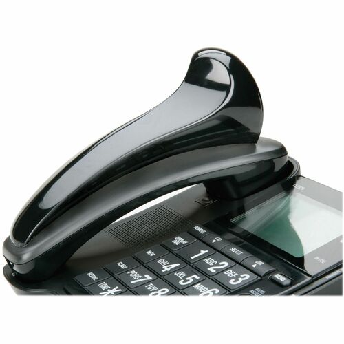 SKILCRAFT Telephone Shoulder Rest, Curved, 2"x7"x2-1/2", Black