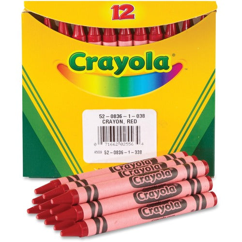 Crayola Crayons, 1 Color, Regular, Standard-size, 12/BX, Red
