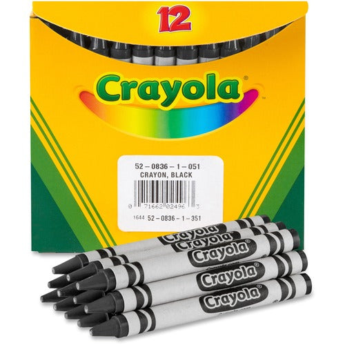 Crayola Crayons, 1 Color, Regular, Standard-size, 12/BX, Black