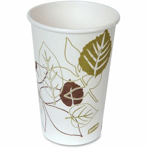 Dixie Foods Hot Paper Cups, 16oz, 20PK/CT, White/Green-DXE2346PATH