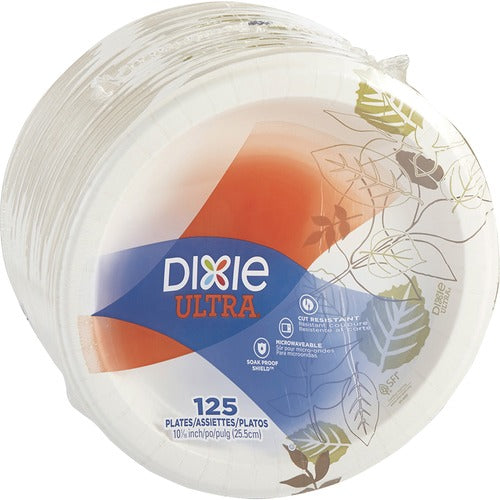 Dixie Foods Plates, Extra Heavyweight, 10", 125/PK, Pathways/White-DXESXP10PATH