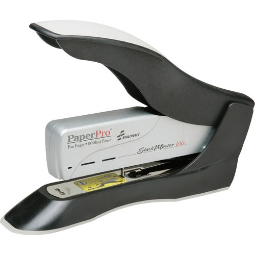 SKILCRAFT Spring Stapler, Hvy-Duty, 100 Sht Cap., Use 1/2" Staples, BK
