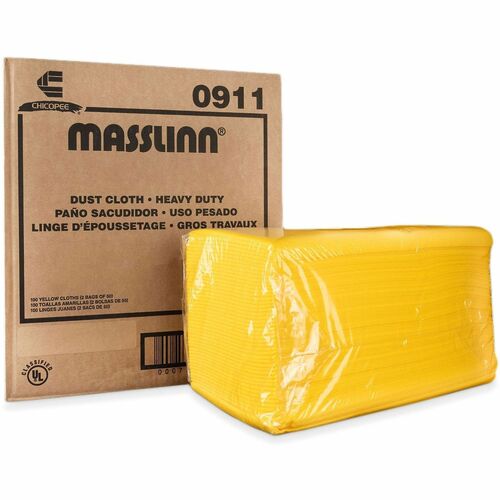 Chicopee Branded Products Dust Cloth, Heavy-Duty, 24"x24", 100/CT, Yellow