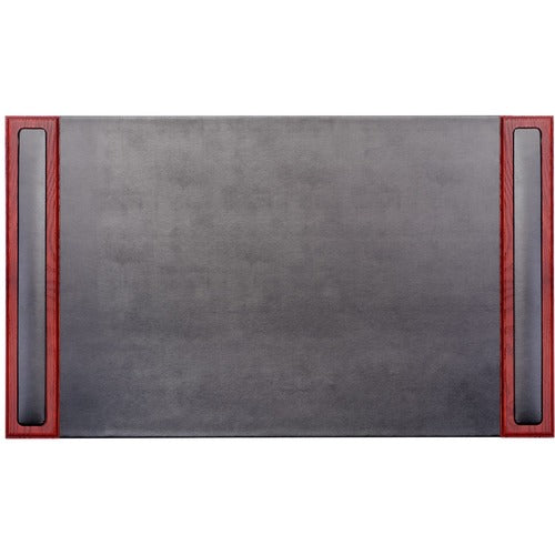 Dacasso Desk Pad, w/ Side-Rail, 20"Wx34"Lx3/5"H, Rosewood/Black