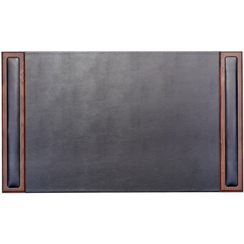 Dacasso Desk Pad, w/ Side-Rail, 20"Wx34"Lx3/5"H, Walnut/Black