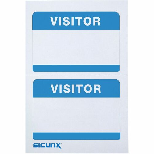 Baumgartens Visitor Badge, 100/BX, White/Blue