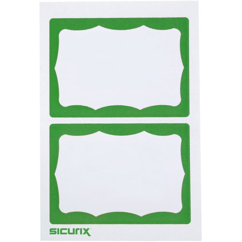 Baumgartens Visitor Badges, Green Border, 3-1/2"x2-1/4", 100/BX, WE/GN