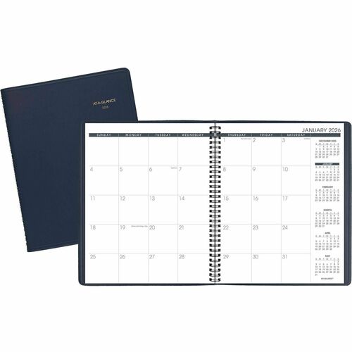 AT-A-GLANCE 13-Month Planner, Jan-Mar, 2PPM, 9"x11"Page Size, Navy