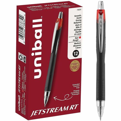 uni-ball Corporation Pen,Rollerball,Refillable,1.0mm Tip,Red Ink