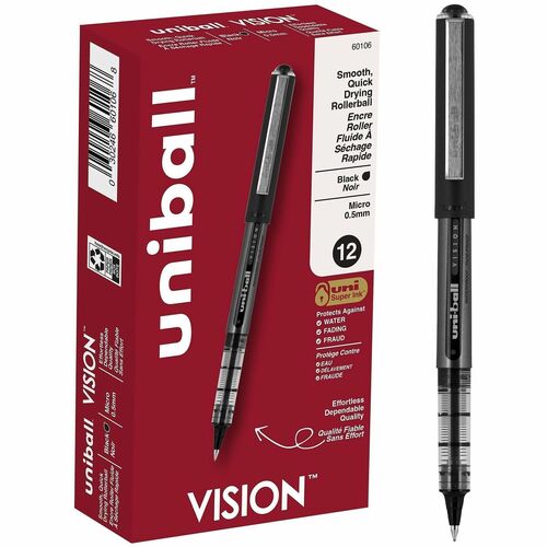 uni-ball Corporation Pen, Rollerball, Nonrefillable, 0.5 mm, 1 Dozen,Black Ink
