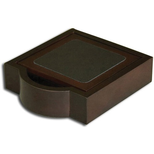 Dacasso Coaster Set,Square,5-1/2"x6-1/4"x1-1/2",4/EA,Walnut/Black
