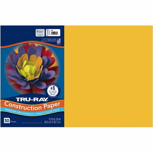 Pacon Construction Paper, 76lb., 12"x18", 50/PK, Gold