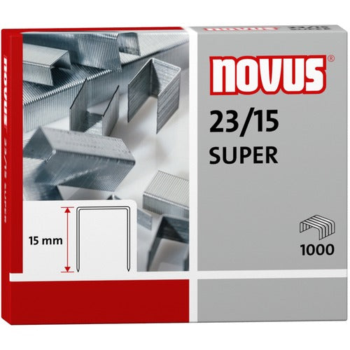 Dahle North America Inc. Staples, Novus, Heavy-Duty, 23 Gauge, 15mm, 1000/CT, Gray