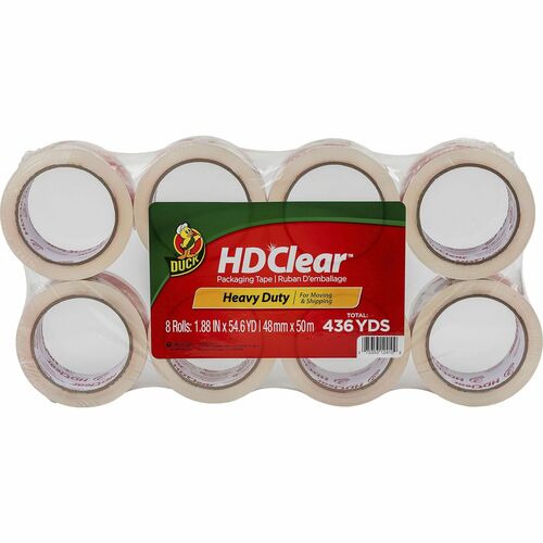 Duck Brand Packaging Tape, 1.88"x54.6yds, 2.6mil, 8/PK, Clear-DUC282195