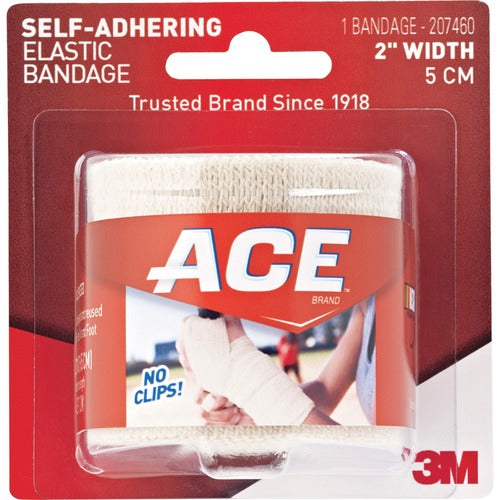 3M Athletic Support Wrap, 2" W, Self-Adhering, Tan