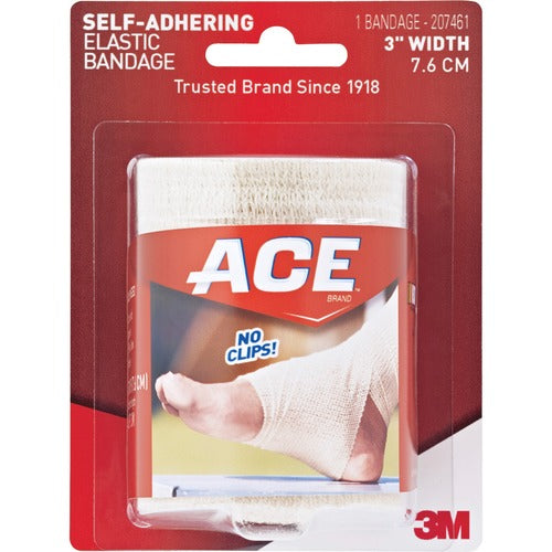 3M Athletic Support Wrap, 3" W, Self-Adhering, Tan