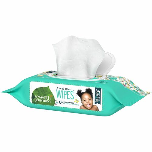 Seventh Generation Baby Wipes, Hypoallergenic, 64 Wipes/PK, Natural