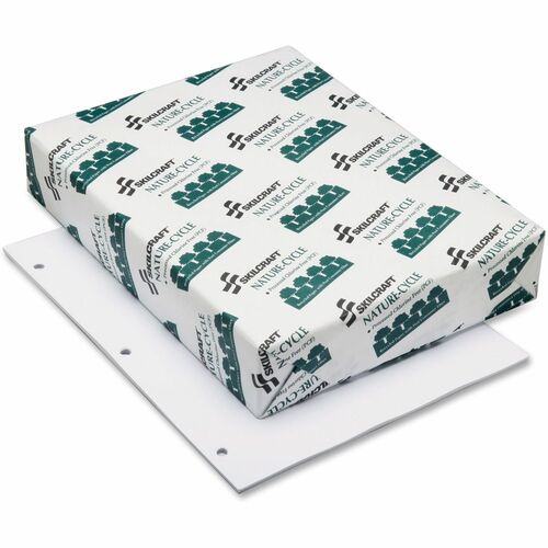 SKILCRAFT Copy Paper,3-Hole,20 lb.,92 Bright,8-1/2"x11",10 Rm/BX,White