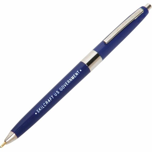 SKILCRAFT U.S. Ballpoint Pen, Refillable, Medium Point, 1 Dozen, Blue