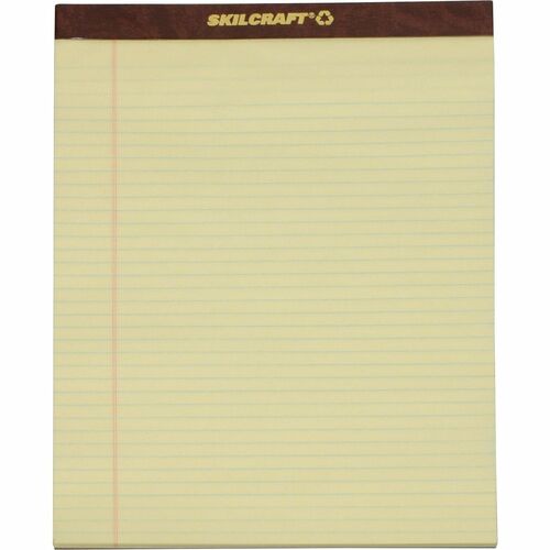SKILCRAFT Writing Pads,Perf,50 Shts/Pad,8-1/2"x11-3/4",CA