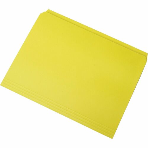 SKILCRAFT File Folders, Straight Cut, Ltr, 11pt, 100/BX, YW