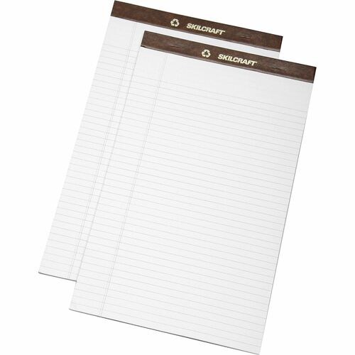SKILCRAFT Writing Pad, Legal, Ruled, 50 Sheet/Pad, 8-1/2"x14",WE