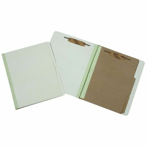 SKILCRAFT Classification Folders,2 Div, 6-Part, Letter,10/BX, Lt GN