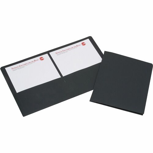 SKILCRAFT Portfolio, 2 Pockets, 3/8" Expansion, Letter, 25/BX, Black