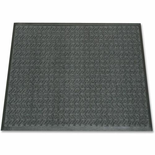 SKILCRAFT Scraper/Wiper Mat, Economy, 3'x5', 3/8" Thick, Gray