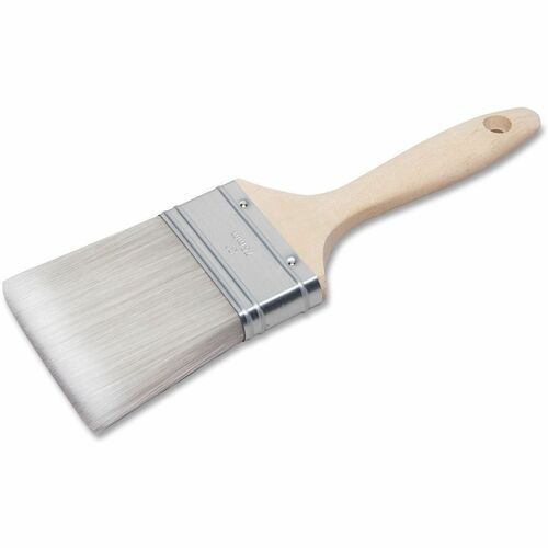 SKILCRAFT Flat Paint Brush, 3", Wood Handle, Silver Bristle