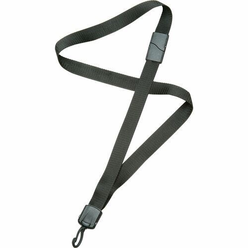 SKILCRAFT Neck Lanyard, Deluxe 3/4" Strap, Swivel, 36", 1 Dozen, BK