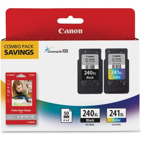 Canon Ink Cartridge,High Yld,Value Pack,4"x6" Photo Paper, 2/PK,MI