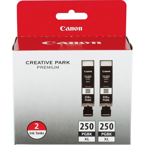 Canon Ink Cartridge, Twin Pack, XL Pigment, 2/PK, Black